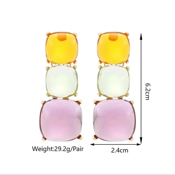 Zara Colorful Jewel Earrings - Picture 8 of 9